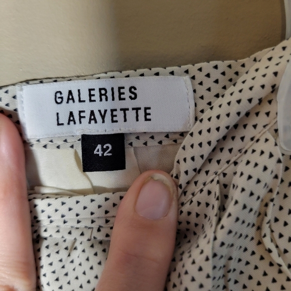 Lafayette rayon pocketed size 42 (us10) cream skirt with pokeadots pleated lined - Picture 6 of 7